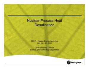 Nuclear Process Heat Desalination