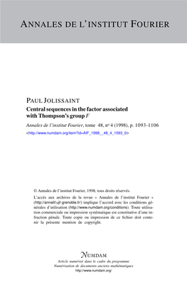 Central Sequences in the Factor Associated with Thompson's Group F