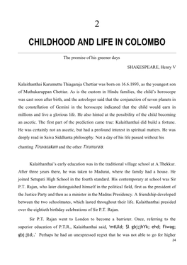 2 Childhood and Life in Colombo