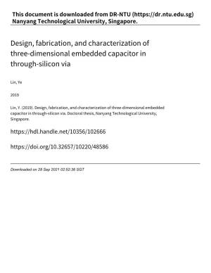 Design, Fabrication, and Characterization of Three‑Dimensional Embedded Capacitor in Through‑Silicon Via