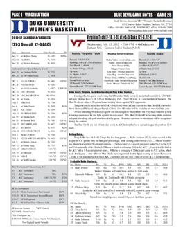 2011-12 WBB Game Notes