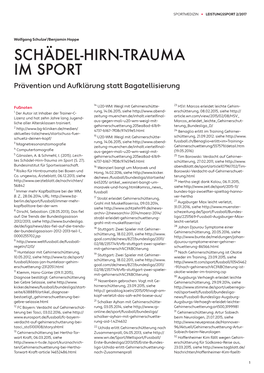 Schädel-Hirn-Trauma Im Sport