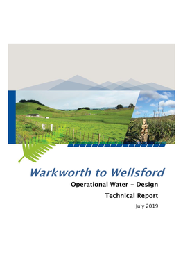 Warkworth to Wellsford Operational Water — Design Technical Report