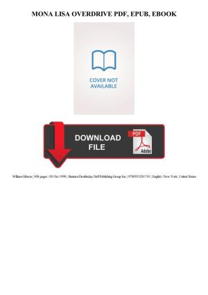 PDF Download Mona Lisa Overdrive Ebook, Epub