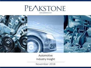 Automotive Industry Insight November 2018 Automotive Industry Insight | November 2018 U.S