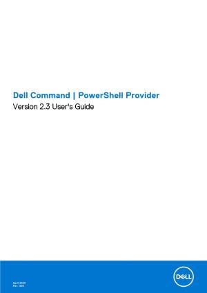 Dell Command | Powershell Provider Version 2.3 User's Guide