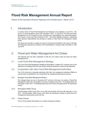 Flood Risk Management Annual Report – March 2019