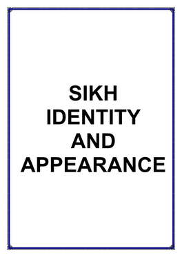 Sikh Identity and Appearance
