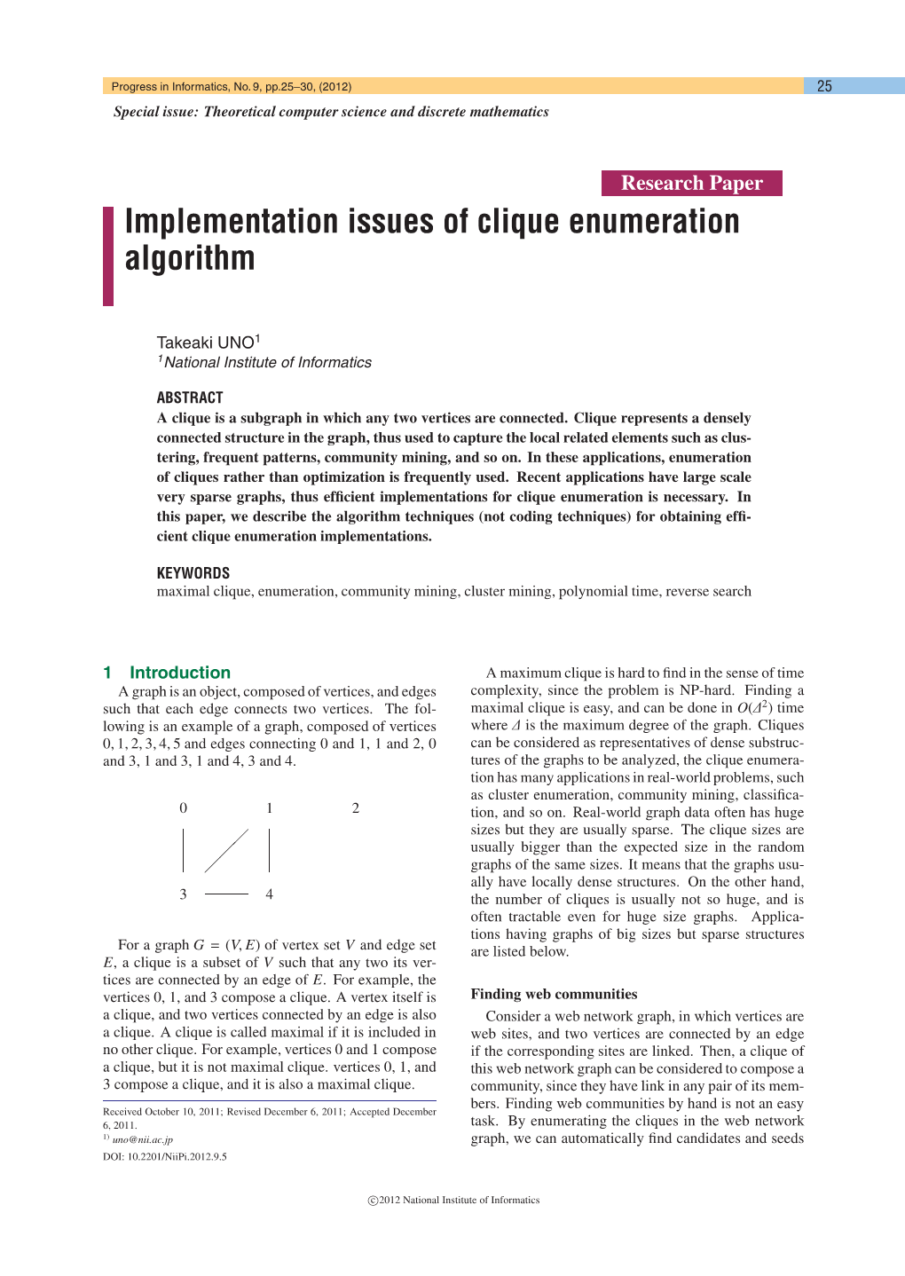 Implementation Issues of Clique Enumeration Algorithm