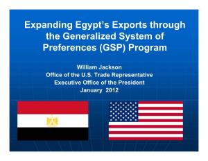 Expanding Egypt's Exports Through the Generalized System Of