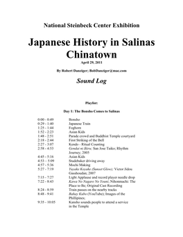 Japanese History in Salinas Chinatown April 29, 2011