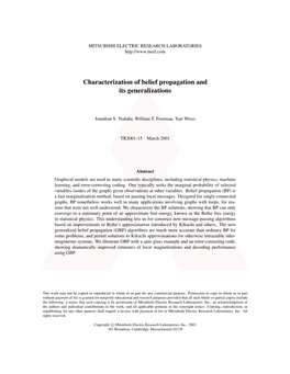 Characterization of Belief Propagation and Its Generalizations