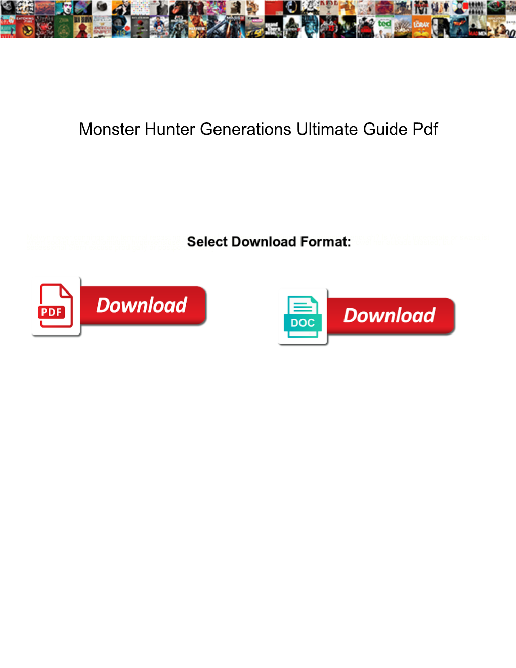Monster Hunter Generations Ultimate Guide Pdf