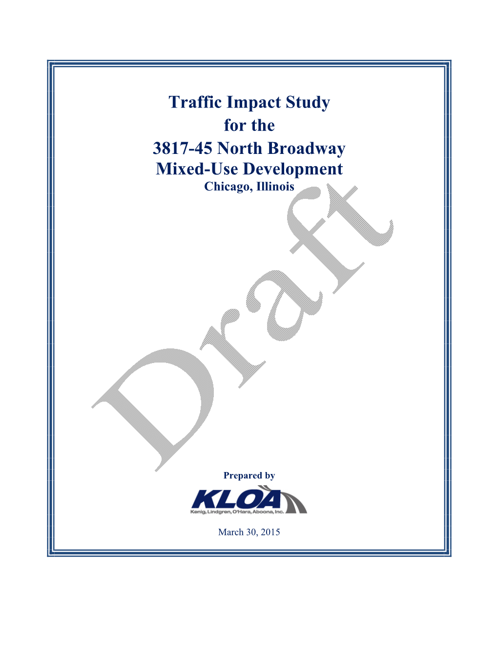Traffic Impact Study for Mixed Used Development