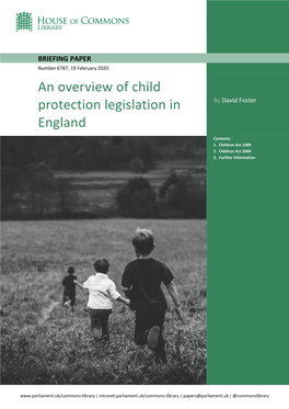 An Overview of Child Protection Legislation in England
