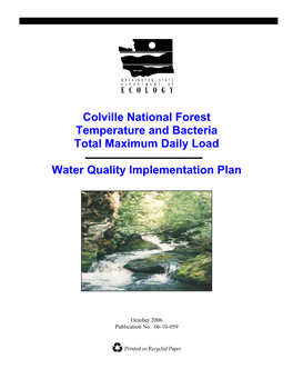 Colville National Forest Temperature and Bacteria TMDL