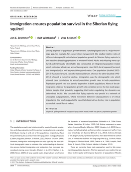 Immigration Ensures Population Survival in the Siberian Flying Squirrel
