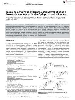 Formal Semisynthesis of Demethylgorgosterol Utilizing A