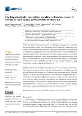 The Impact of Lake Ecosystems on Mineral Concentrations in Tissues of Nile Tilapia (Oreochromis Niloticus L.)