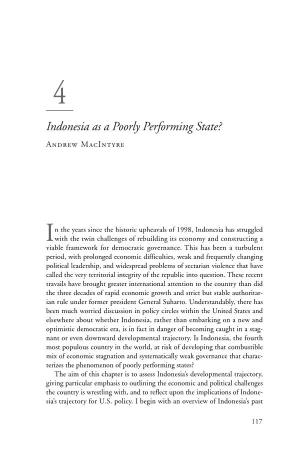 Indonesia As a Poorly Performing State? Andrew Macintyre