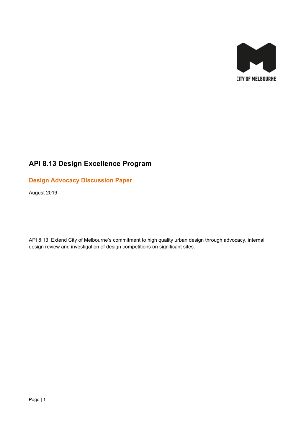 Design Advocacy Discussion Paper