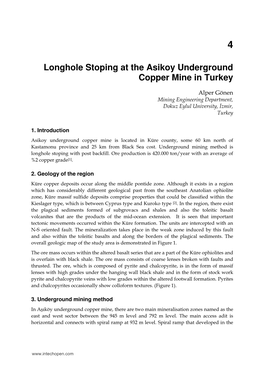 Longhole Stoping at the Asikoy Underground Copper Mine in Turkey