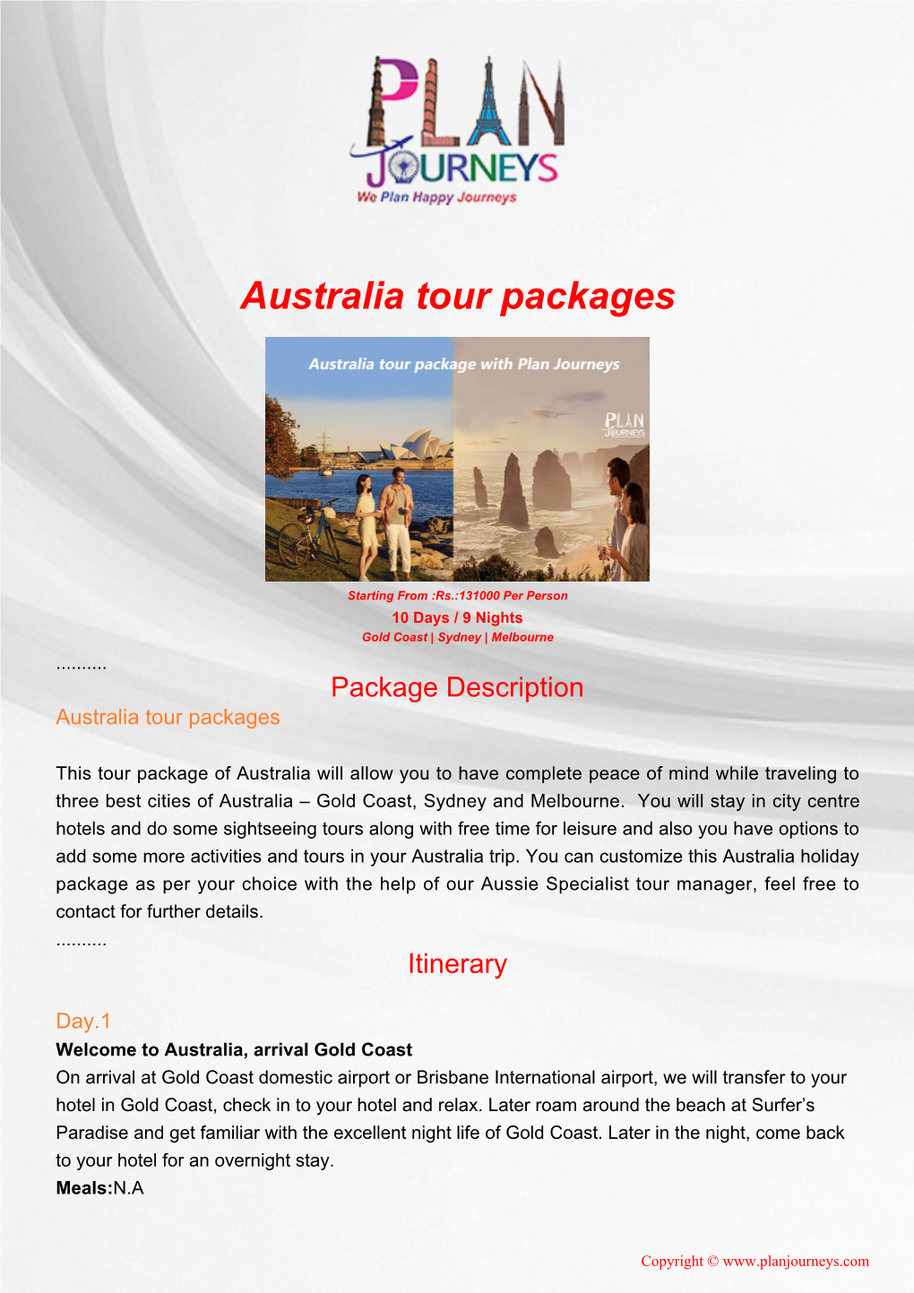 Australia Tour Packages