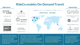 Rideco Enables On-Demand Transit Public Sector Private Sector