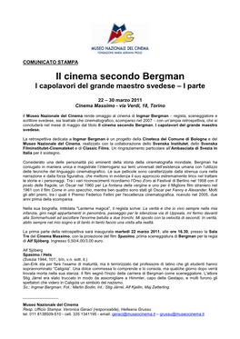 Il Cinema Secondo Bergman I Capolavori Del Grande Maestro Svedese – I Parte