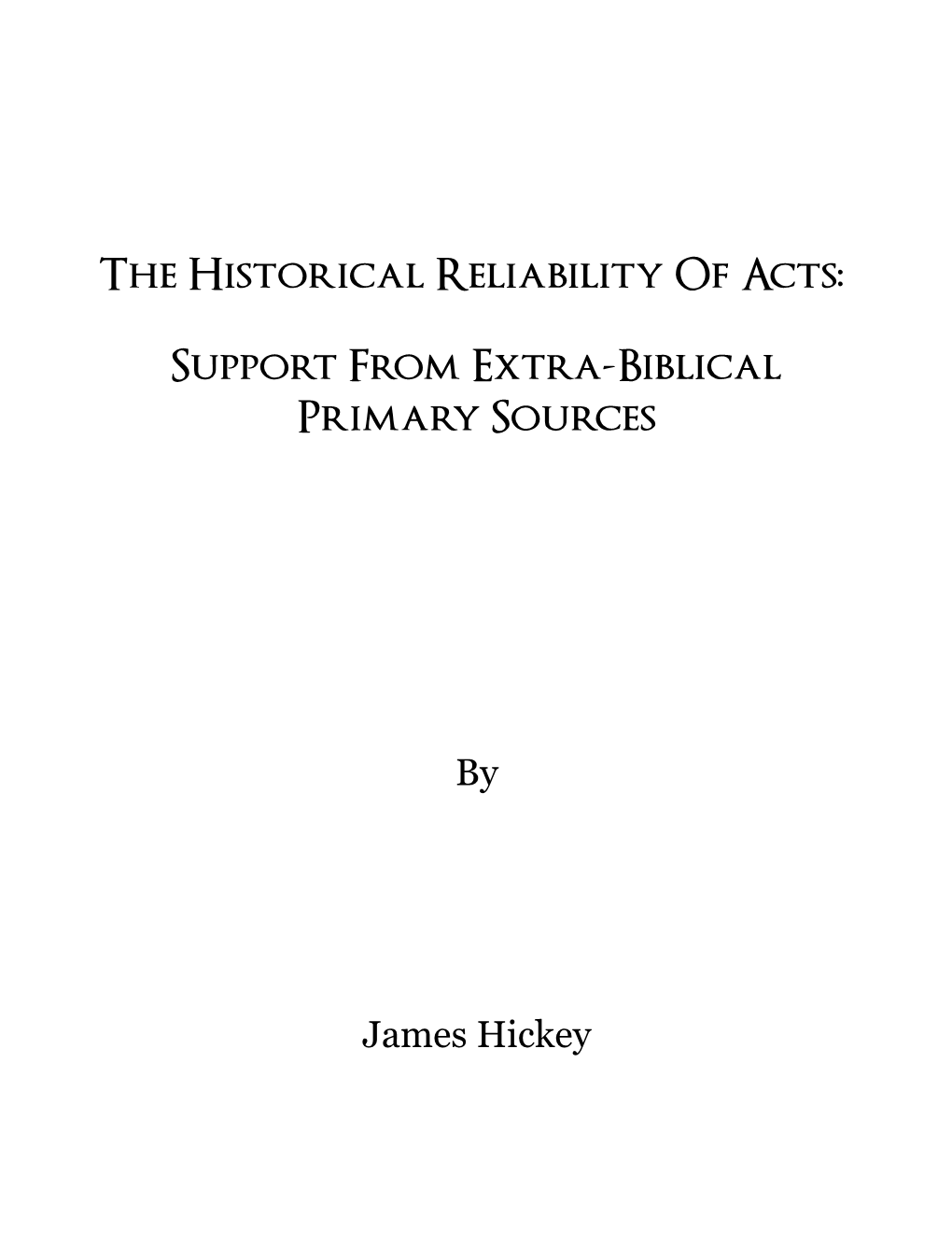 The Historical Reliability of Acts: Support from Extra