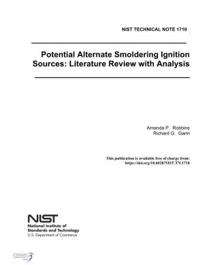 Potential Alternate Smoldering Ignition Sources: Literature Review with Analysis ______