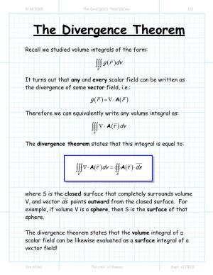 The Divergence Theorem.Doc 1/2