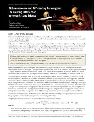 Bioluminescence and 16Th Century Caravaggism