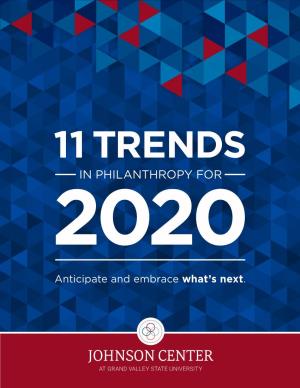 "11 Trends in Philanthropy for 2020" Report