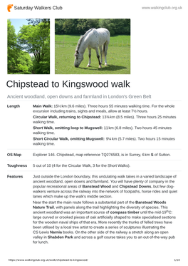 Chipstead to Kingswood Walk