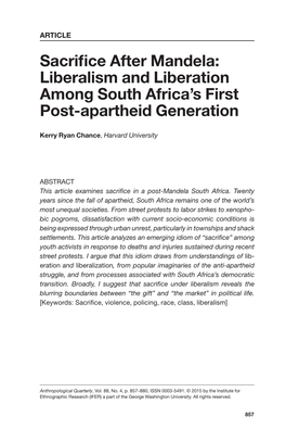 Liberation and Liberalization Among South Africa's First Post-Apartheid