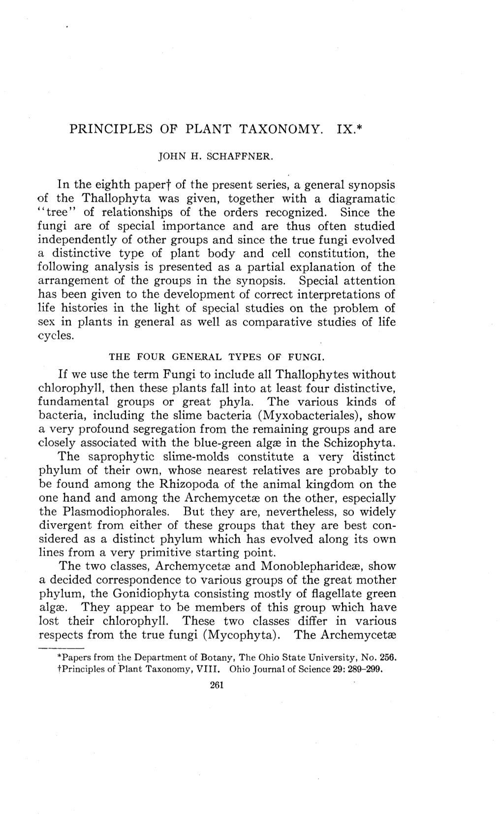 Principles of Plant Taxonomy. Ix.*