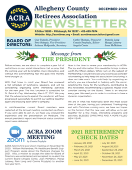 2020 – 12 Newsletter