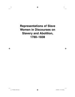 Representations of Slave Women in Discourses on Slavery and Abolition, 1780–1838