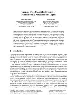 Sequent-Type Calculi for Systems of Nonmonotonic Paraconsistent Logics