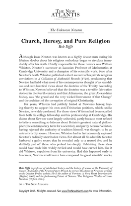 Church, Heresy, and Pure Religion Rob Iliffe