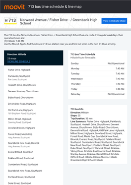 713 Bus Time Schedule & Line Route