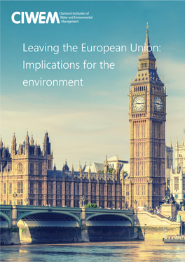 Leaving the European Union: Implications for the Environment