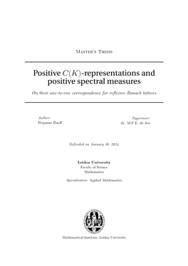 Representations and Positive Spectral Measures