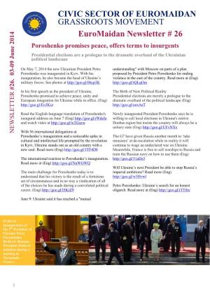 Euromaidan Newsletter No. 26