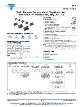 TL3 Solid Tantalum Surface Mount Chip Capacitors, TANTAMOUNT