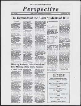 The Demands of the Black Students of JHU