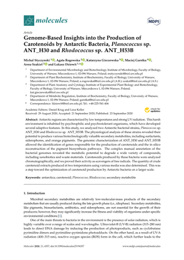 Genome-Based Insights Into the Production of Carotenoids by Antarctic Bacteria, Planococcus Sp