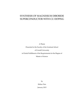 Synthesis of Magnesium Diboride Superconductor with Cu Doping