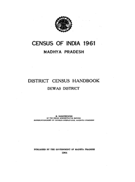 District Census Handbook, Dewas